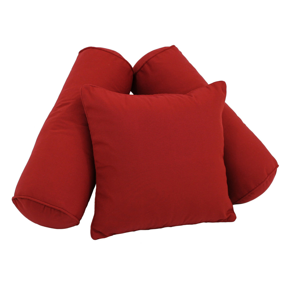 Blazing Needles Corded Twill Throw Pillow Set, Ruby Red 3 Count