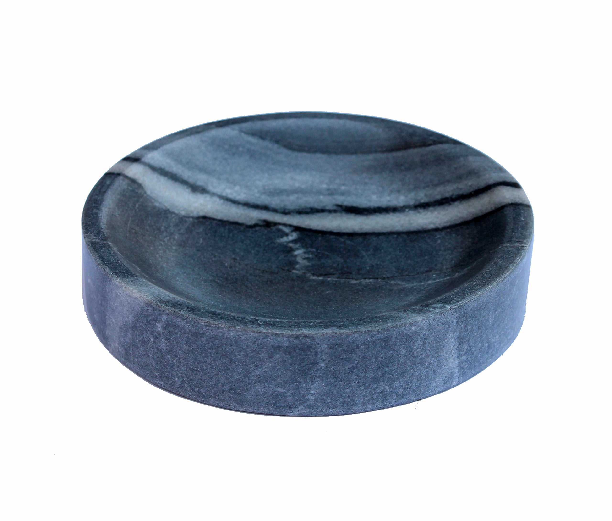 Kleo Natural Stone Soap Dish Soap Holder Bath Accessories For Bathroom, Tub Or Wash Basin Accessory (Black)