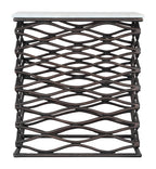 Zuo Duke Side Table White & Antique Bronze