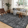 Lahome Area Rugs 9x12 Living Room Soft Large Rugs for Living Room,Black Rugs for Bedroom Dining Room Rug,Boho Distressed Non Sli