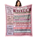 Xalazy Sister Gifts Blanket 50'X60', Sister Birthday Gifts From Sister, Sister Gift From Sister, Gifts For Sister, Big Sister