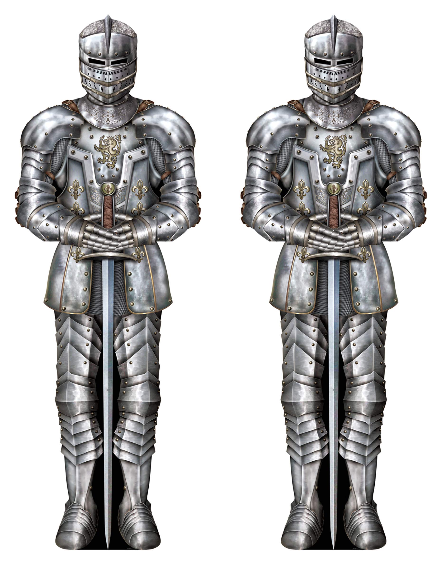 Beistle Knight Suit of Armor Photo Prop Backdrop, 6 Tall, Set of 2 - Medieval Themed Party Decoration, Cut Out Fantasy Decor