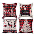 Caromio Buffalo Plaid Christmas Pillow Covers 18X18 Inch Set Of 4 Black And Red Gnomes Throw Pillow Cases Winter Holiday Outdoor