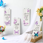 Geelin 4 Pcs Butterfly Wall Decor Butterfly Bathroom Decor Dreams Faith Love Believe Wall Decor Elegant Butterfly Hanging Decor