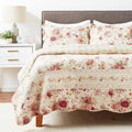Greenland Home Antique Rose Twin Quilt Set, 2Piece Twin/XL, Ecru