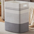 GLEAM Laundry Hamper  Laundry Basket, Tall Cotton Rope Storage Basket with Handles, Living Room Decorative Blanket Basket, Coll