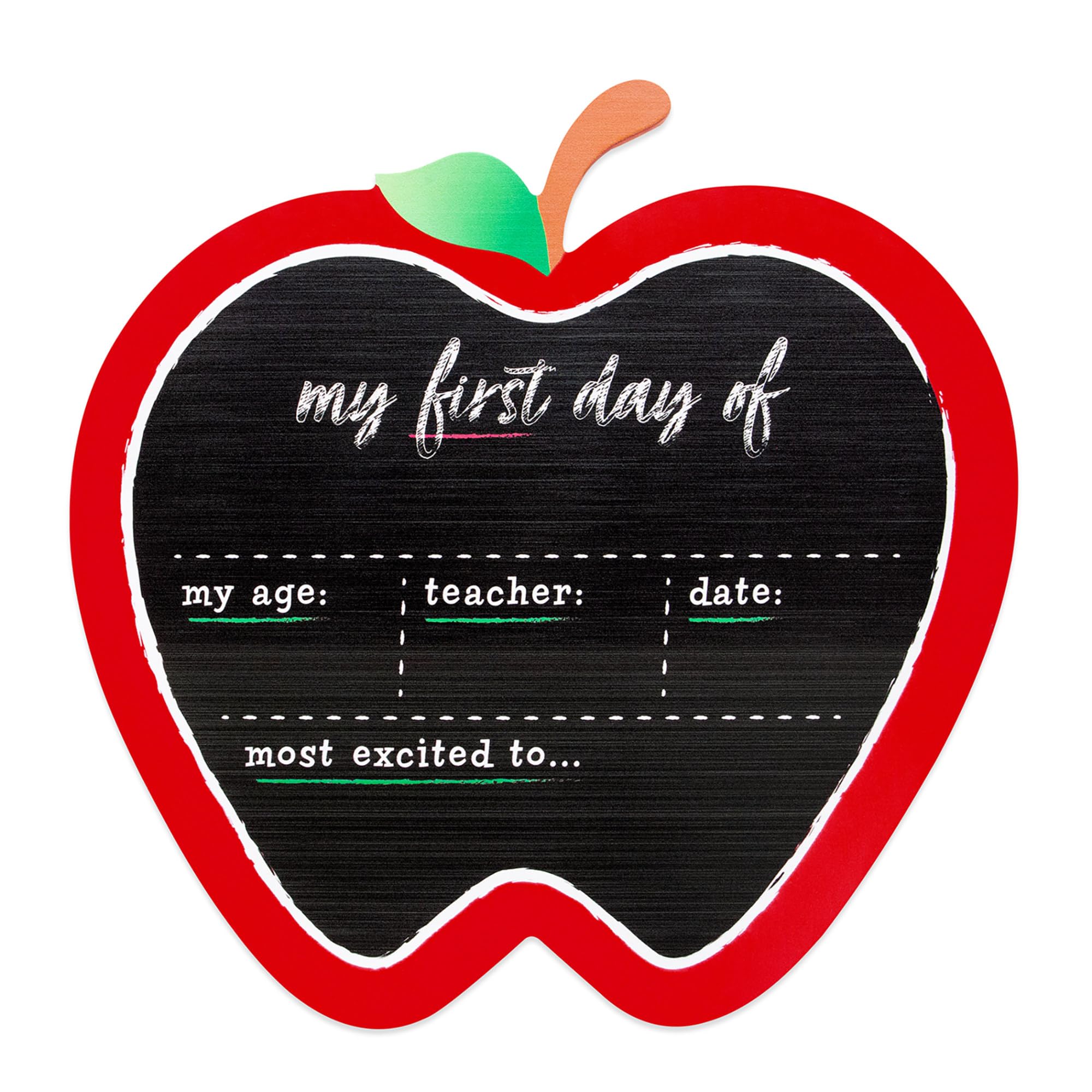 Office Depot First/Last Day Apple Chalkboard Sign, 11' X 11', Black