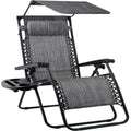 Best Choice Products 30    Wide Folding Zero Gravity Outdoor Recliner Patio Lounge Chair w/Adjustable Canopy Shade, Headrest, Si
