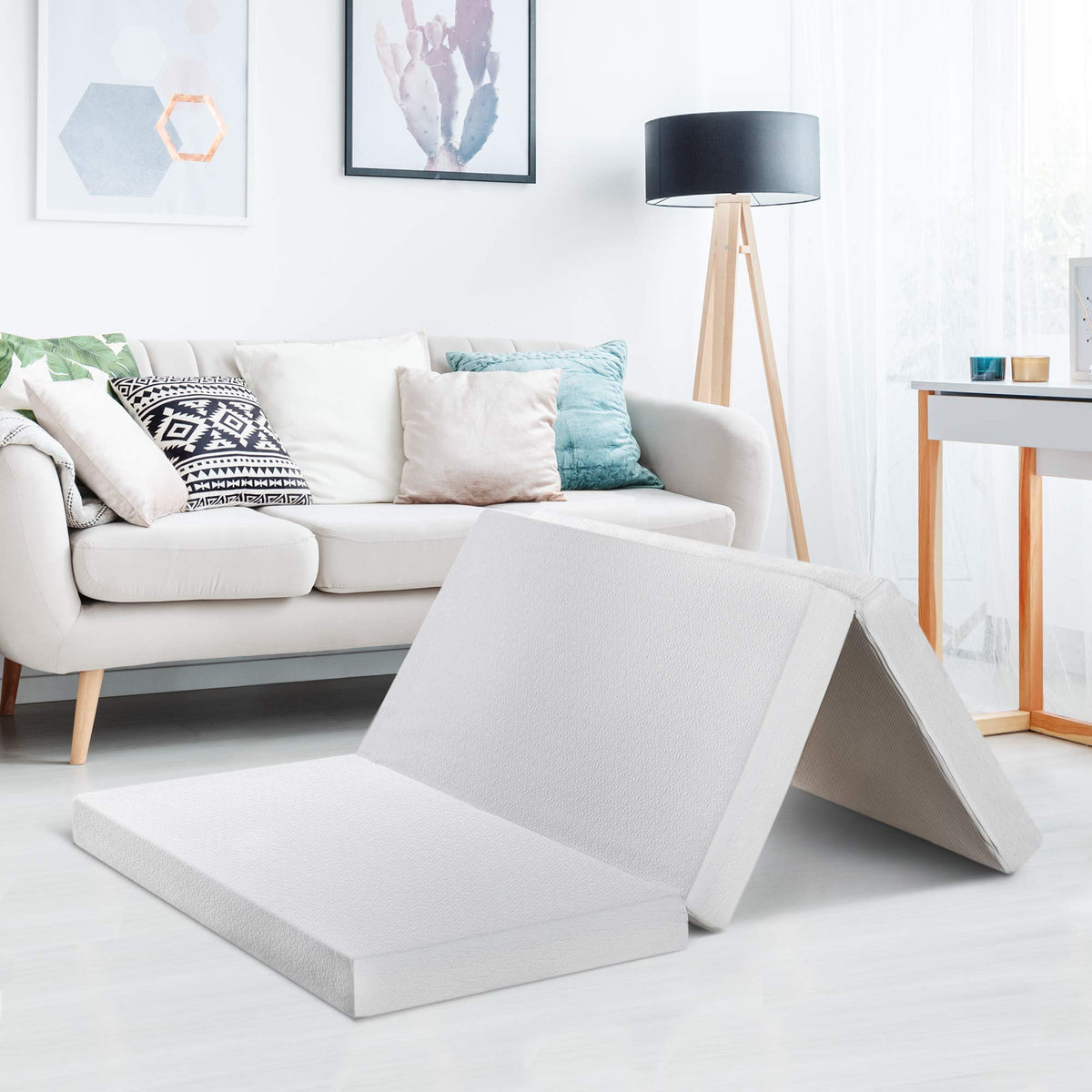 Best Price Mattress 4 Inch Trifold Memory Foam Mattress Topper With Cover, Certipur-Us Certified, X Small