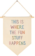 This is Where the Fun Stuff Happens-Pennant Wall Decor Gifts for Baby Boys Girls Kids-Canvas Hanging Pennant Banner Wall Decor G