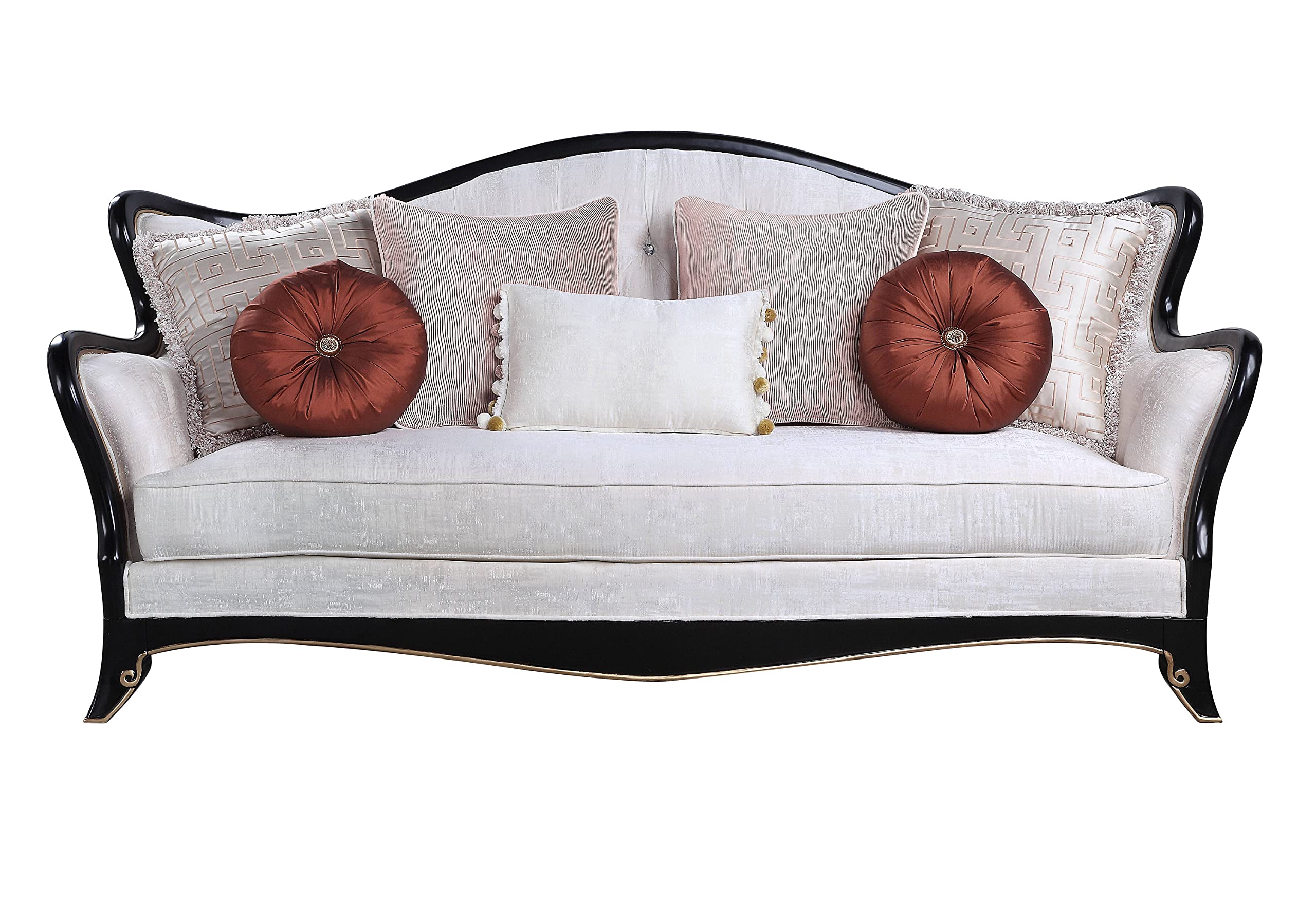Acme Nurmive Sofa with 7 Pillows in Beige