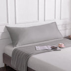 Oubonun 100% Cotton Body Pillowcase - 800 Thread Count/21X54, Moisture Absorbent And Breathable, Premium Hotel Body Pillow Cover For All Seasons, Light Gray