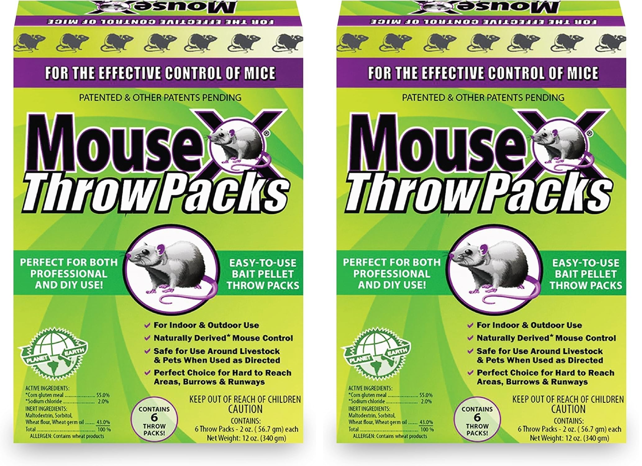 Mousex Throw Packs- For All Species Of Rats Mice Safe Around Pets- Pack Of 2