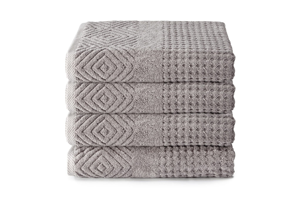 Texere 100% Organic Cotton Diamond Jacquard 700 GSM Luxury Bath Towel Sets - Ultra Soft and Absorbent Hotel and Spa Quality (Dia