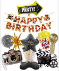 Atpata Funky Movie Buff Theme Bollywood Birthday Party Decoration Kit  Retro Theatre Happy Birthday Banner & Foil Balloons Set 