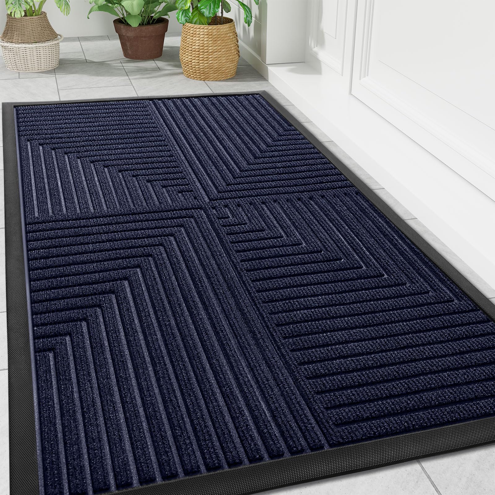 Arotive Front Door Mat, Heavy Duty Outdoor Indoor Mat, Non-Slip Doormat For Home Entrance, Low Profile, Easy Clean, Dirt Trapper