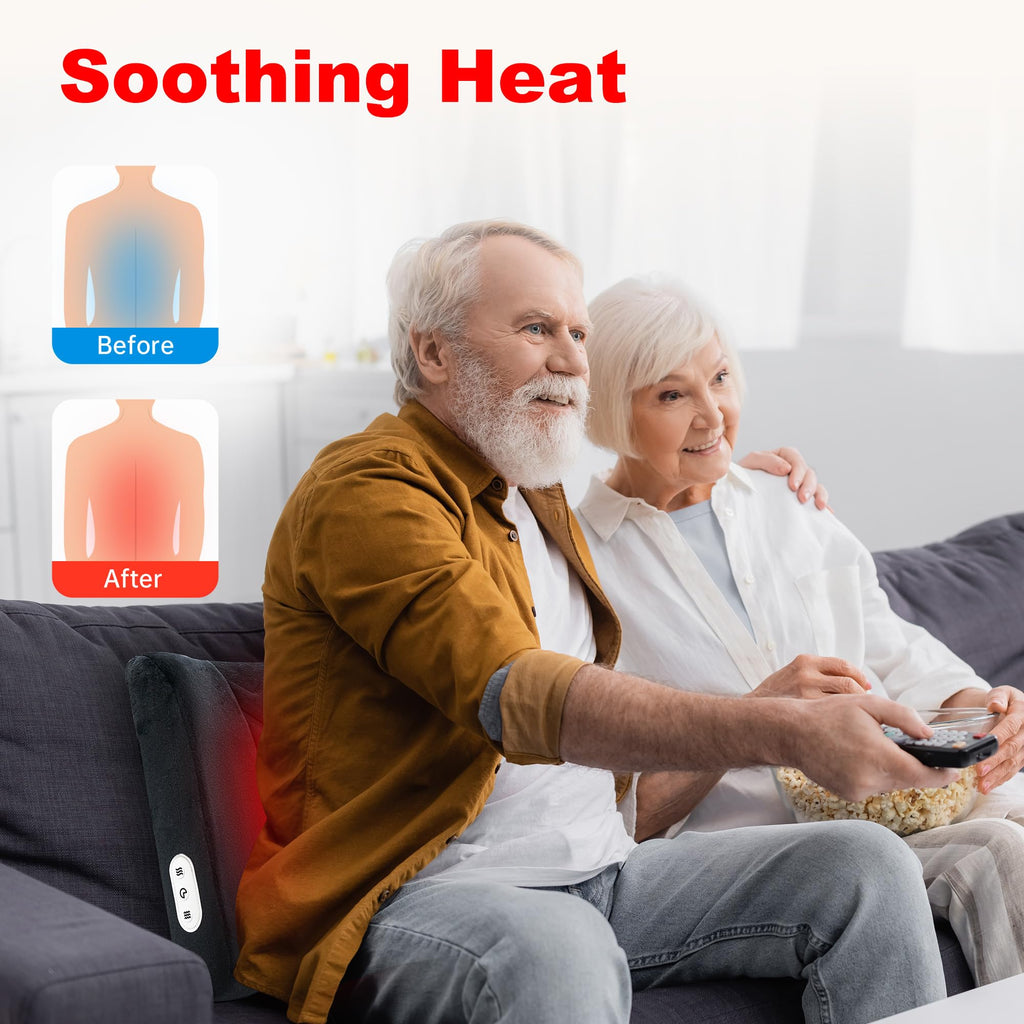Cili Lumbar Support Pillow For Office Chair, Heated Back Support Pillow With Vibration, Back Massager For Chair, Back Rest Cushi