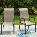 Mfstudio Patio Dining Chairs Set Of 2, Padded Textilene Patio Chairs Outdoor Dining Chairs, High Back Sling Patio Chairs For Bac