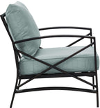 Crosley Furniture Kaplan Outdoor Chair, Patio Chairs for Conversation, Porch, Deck, Balcony, Backyard, Oiled Bronze with Mist Cushions