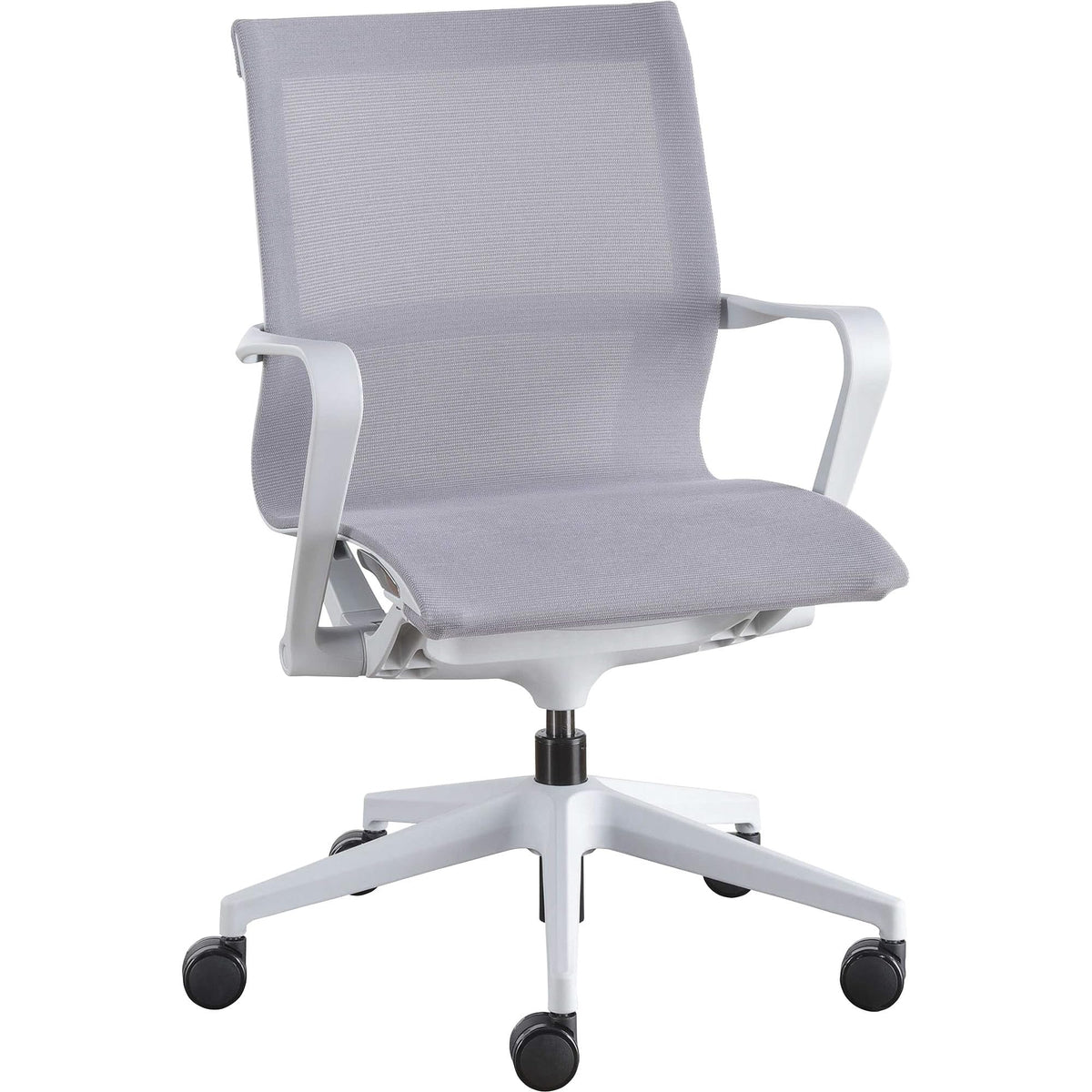 Lorell, LLR40207, Executive Mesh Gray Mid-Back Chair