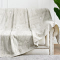 Jinchan Boho 100% Cotton Blanket Fall Muslin Lightweight Twin Reversible Throw Blanket For Couch Soft Cozy All Season 3-Layer Th