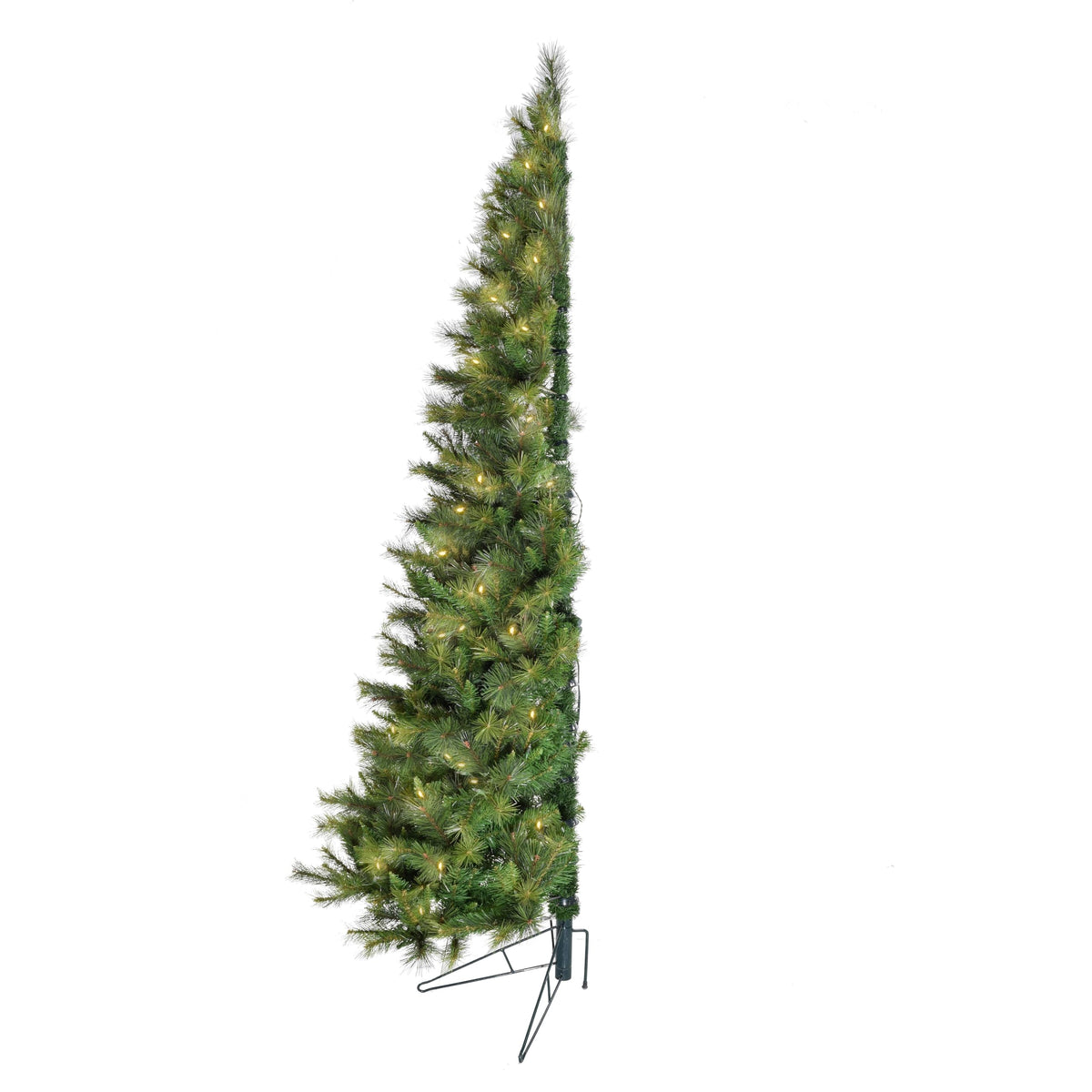 Christmas Time 7.5-Ft. Pre-Lit Half Wall Green Christmas Tree, Warm White Led Lights, Ct-Hfb075-Led