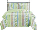 Royal Tradition Hayley Reversible Coverlets, Full Over-Sized 3Pc Quilt Set (92-Inch Wide X 96-Inch Long) Lightweight Bedspread