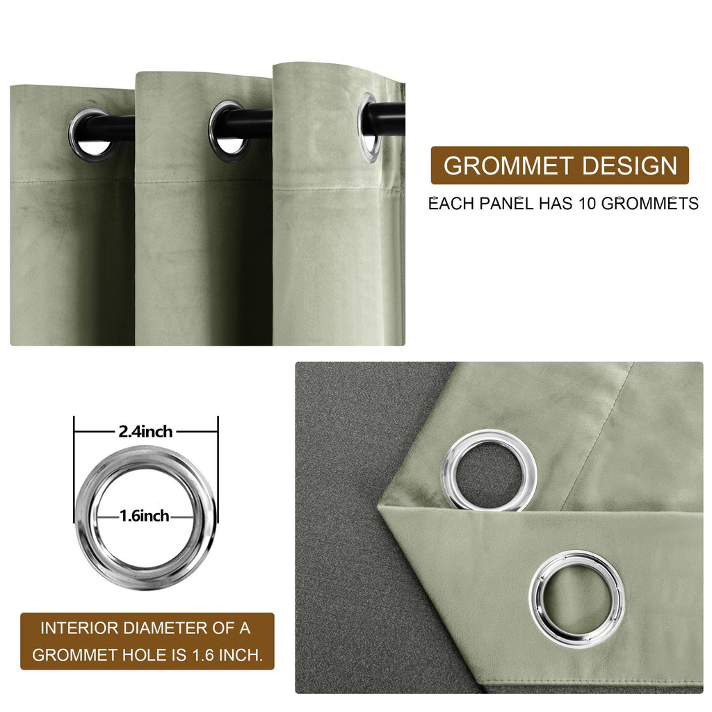 Dwcn Velvet Curtains Extra Wide - Super Soft Luxury Thick Grommet Tieable Window Treatments Room Darkening Privacy Protect Drape