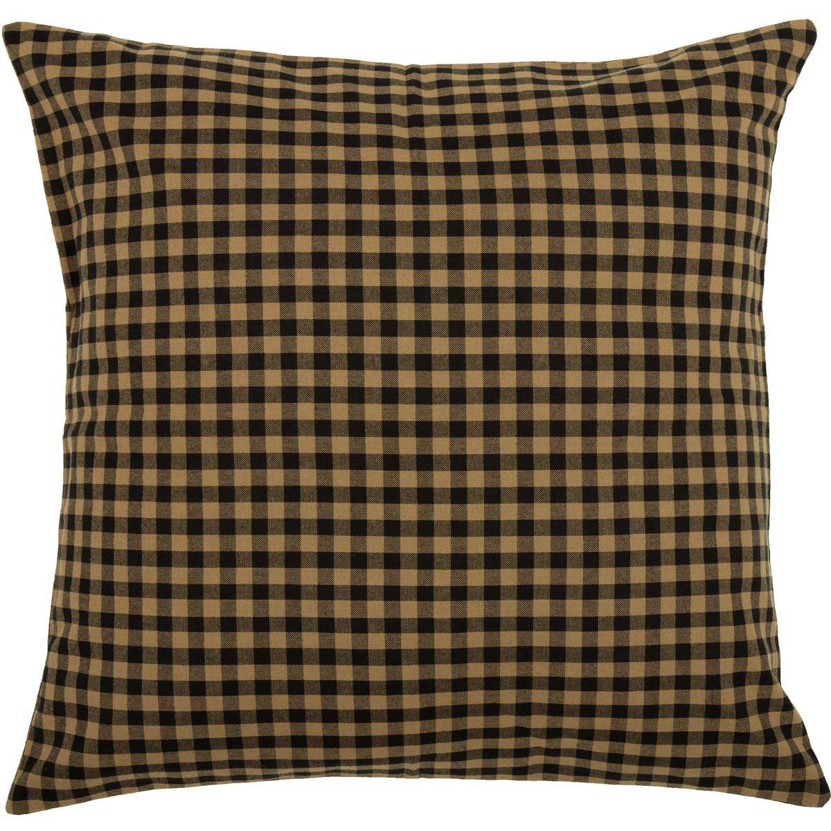 Vhc Brands, Black Check, Cotton, 26X26, Fabric Euro Sham, Black