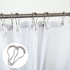 Koufall White Waterproof Linen Fabric Shower Curtain 54X72 Inch Length