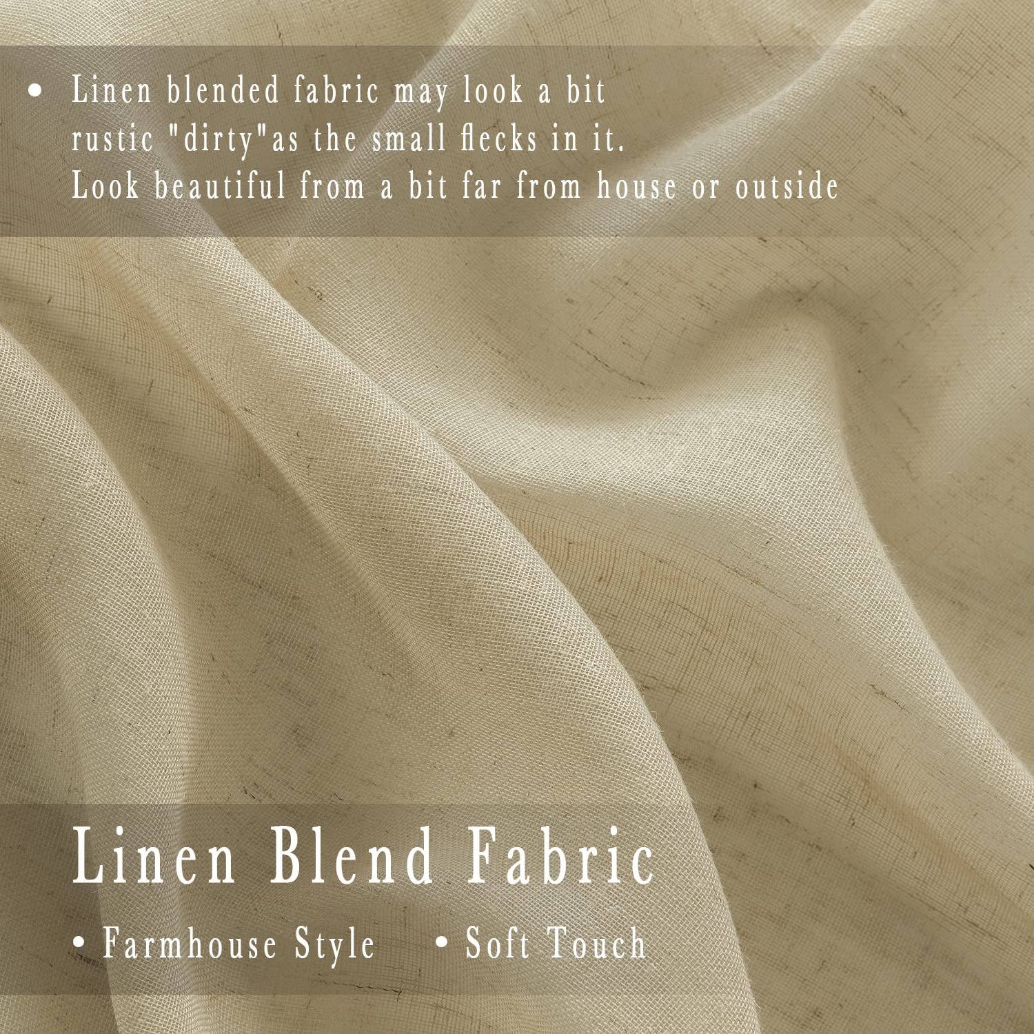 Kitchen Curtains 24 Inch Length Rustic Beige Farmhouse Country Linen Short Cafe Semi Sheer Curtains Rod Pocket Tiers For Small H