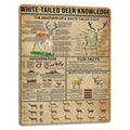 PAIION Metal Tin Signs White-Tailed Deer Knowledge Hunting Knowledge Poster Unplaning Infographics Farmhouse Farm Home Kitchen C