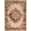 Nourison Grafix Traditional Cream/Red 6 x 9 Area -rug, Easy -cleaning, Non Shedding, Bed Room, Living Room, Dining Room, Kitch