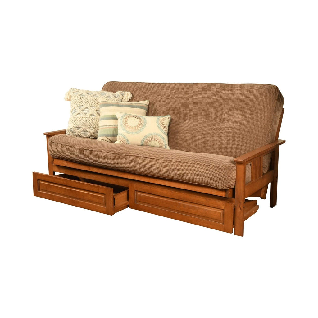 Kodiak Furniture Monterey Futon With Fabric Mattress In Barbados/Mocha Brown