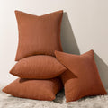 Topfinel Decorative Terracotta Throw Pillow Covers Cushion Cases, Set Of 4 Soft Velvet Modern Double-Sided Designs, Rustic Fall