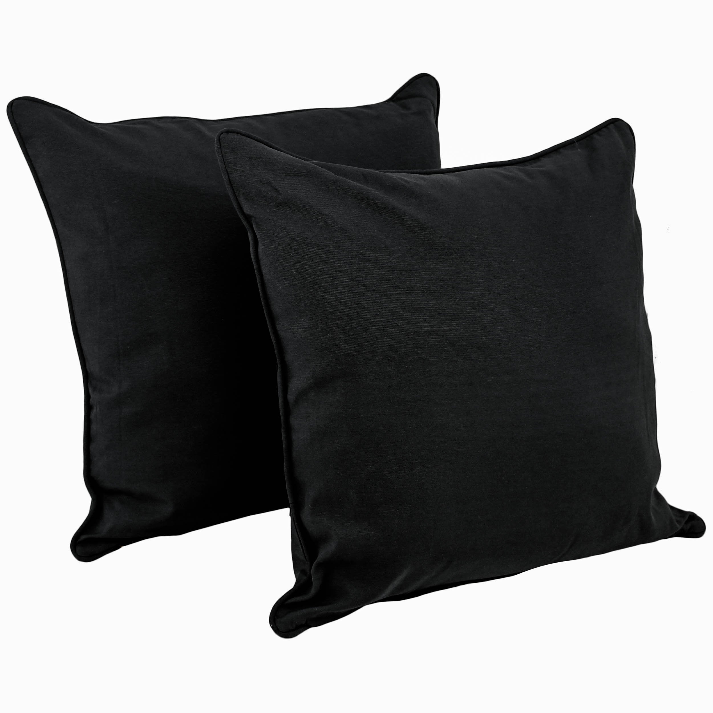 Blazing Needles Corded Twill Floor Pillows (Set of 2), 25&quot;, Black