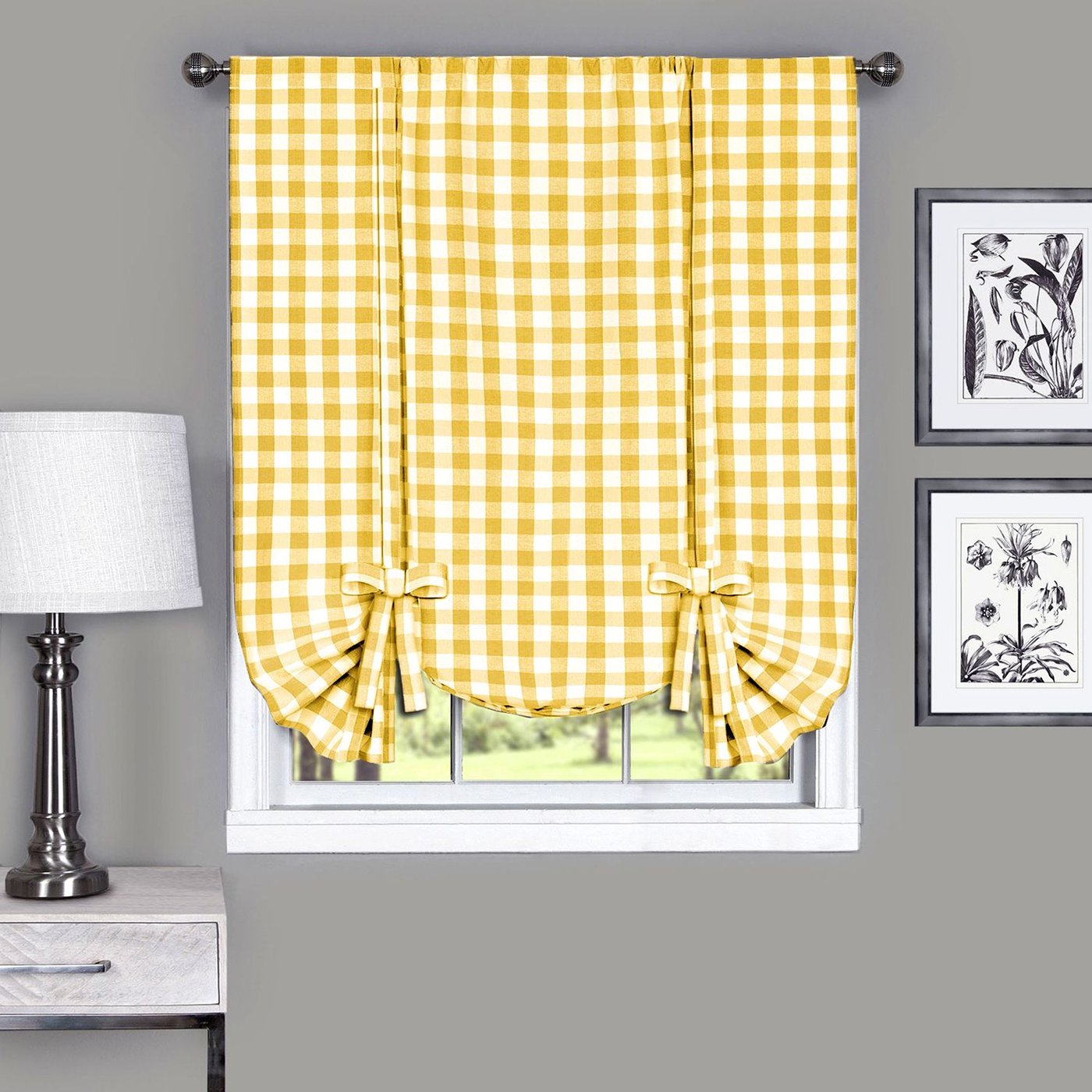 Woven Trends Farmhouse Curtains Kitchen D  Cor, Buffalo Plaid Valance, Classic Country Plaid Gingham Checkered Design, Farmhouse