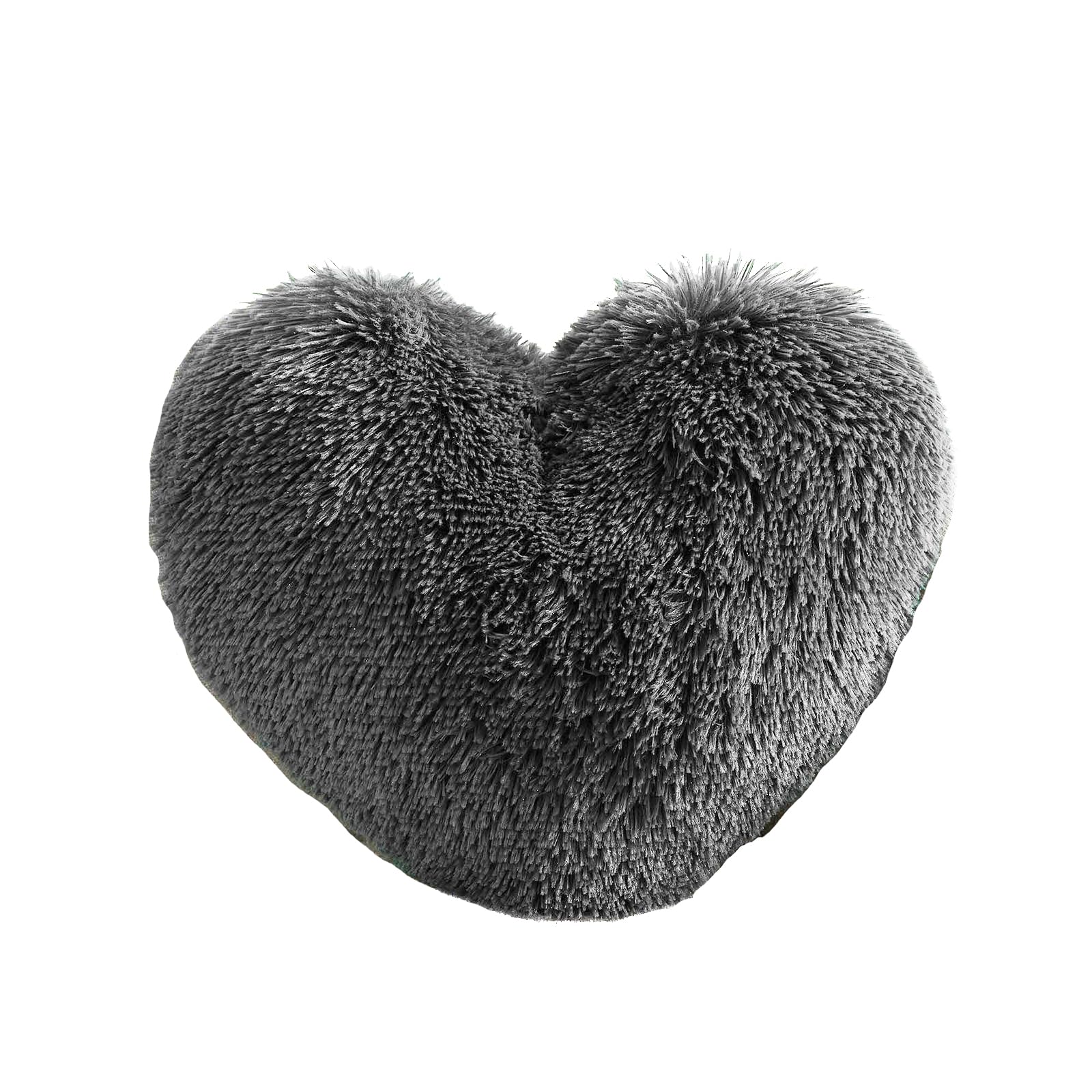 Morromorn Fluffy Heart Throw Pillows, Shaggy Decorative Pillow For Sofa Couch Bed, Cute Room Decor Gifts For Women Girls Kids -