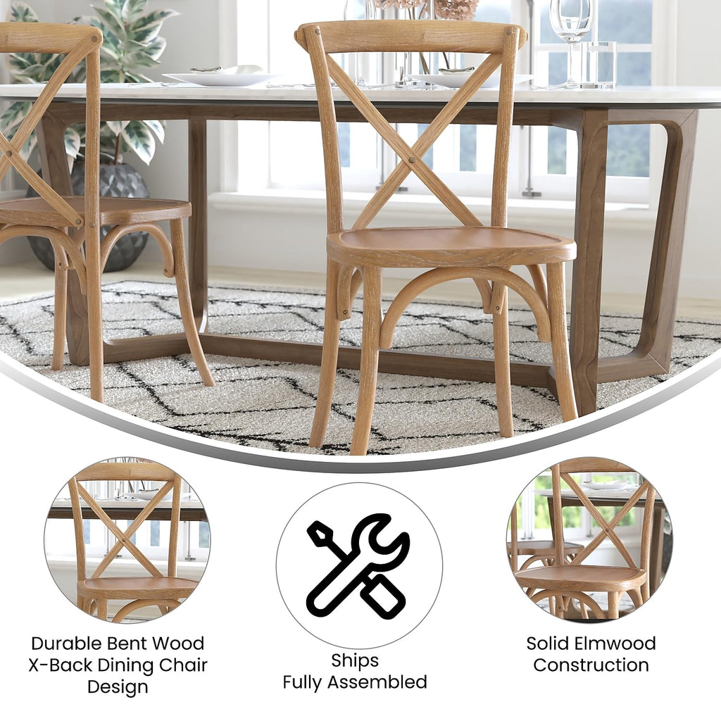 Flash Furniture Advantage Medium With White Grain X-Back Chair