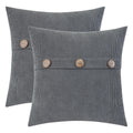 Hwy 50 Decorative Throw Pillow Covers Set Cushion Cases With Triple Buttons 20X20 Inch Chenille Soft Farmhouse Accent Pillowcase