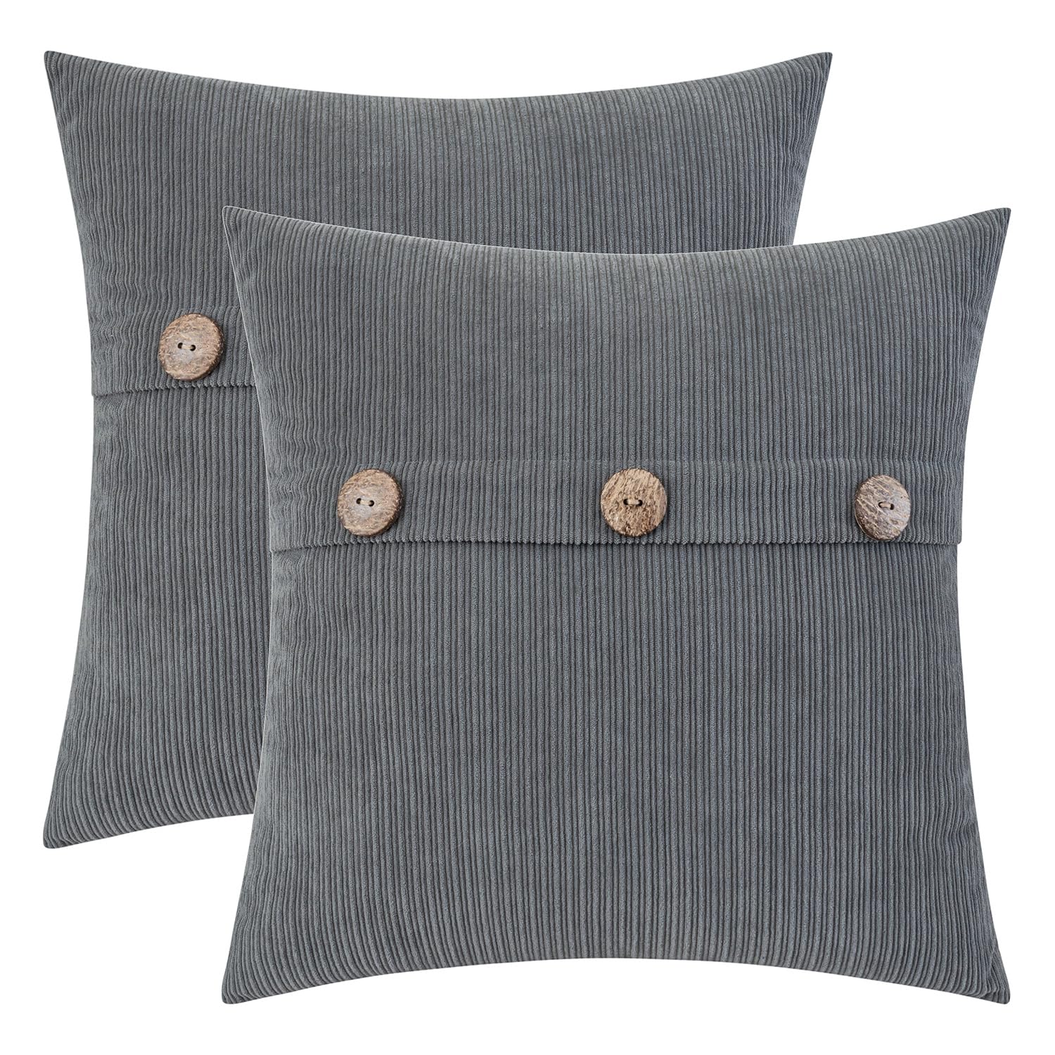 Hwy 50 Decorative Throw Pillow Covers Set Cushion Cases With Triple Buttons 20X20 Inch Chenille Soft Farmhouse Accent Pillowcase