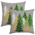 Artmag Christmas Pillow Covers 24X24 Inch Set Of 2 Christmas Tree Grey Decorative Throw Pillow Covers Winter Holiday Cushion Cas