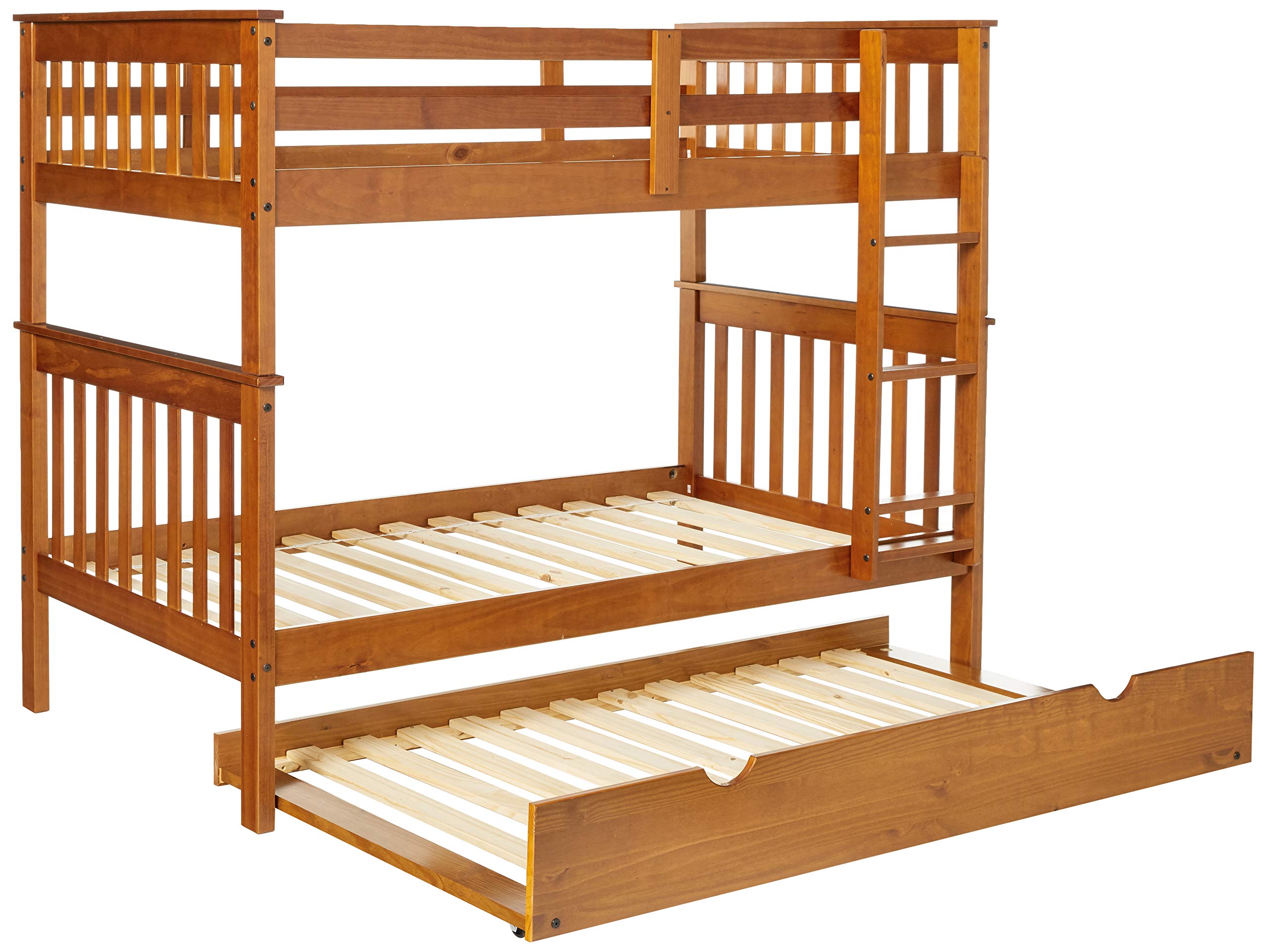 Donco Twin/Twin Light Espresso Mission Bunk Bed With Twin Trundle