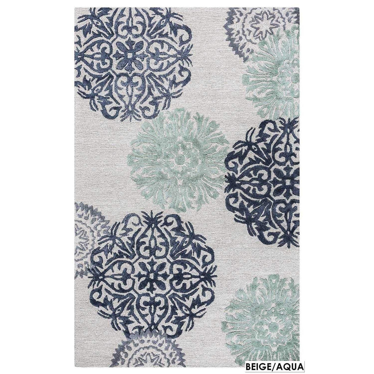 Rizzy Home Alora Decor Milan 9' X 12' Medallion Navy/Gray/Rust/Blue Hand-Tufted Area Rug