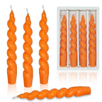 Christmas Taper Candles Orange Spiral Candlesticks- 4 PCS Twisted Candle Unscented for Halloween Wedding Home Decor, Relaxation 