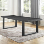 Steve Silver Furniture Yves Dining Table, 77-95" Table w/ 18" Leaf, Contemporary Double-Pedestal Sled Base, Seats up to 10, Dining Room, Hand Stained, (Table Only), 77D x 40" W x 30" H, Black