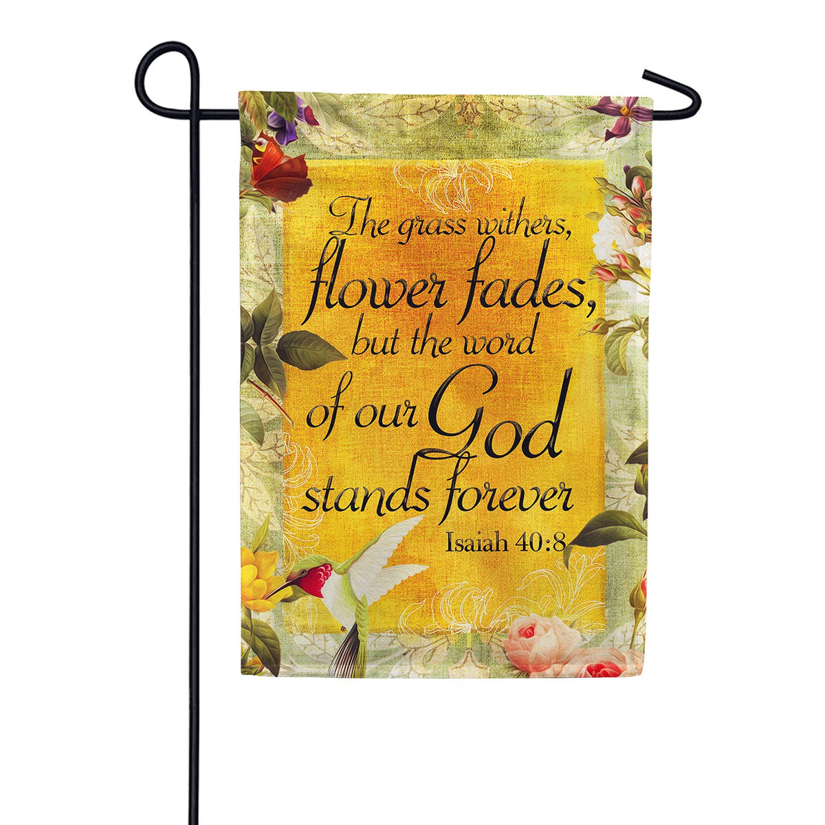 America Forever Bible Verse Garden Flag - 12.5 X 18 Inch -Isaiah 40:8 God Stands Forever - Christian Quotes Double Sided Religio
