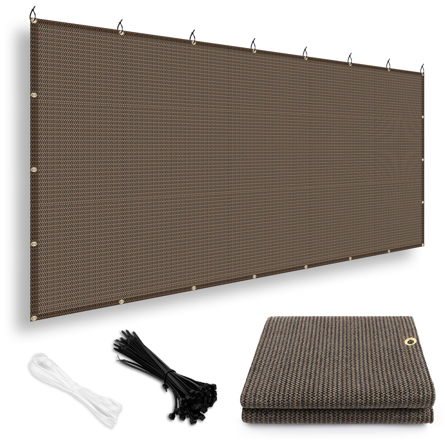 Love Story 6X8 Ft Sun Shade Cloth With Grommets Pergola Shade Cover 95% Uv Protection For Patio Outdoor, Brown