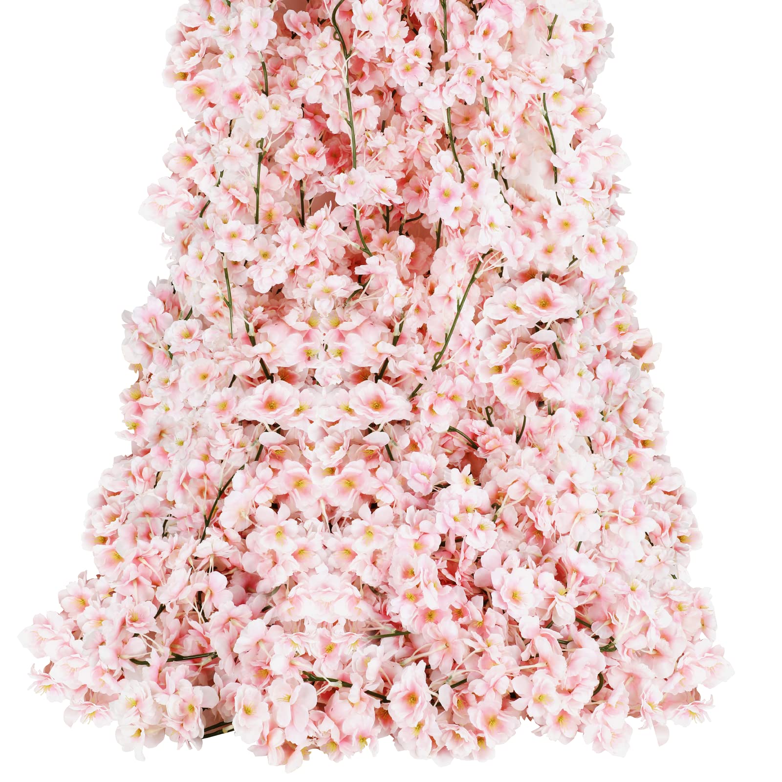 Sunm Boutique Cherry Blossom Garland 8-Pack 47.2 Ft Cherry Blossom Hanging Vine Silk Sakura Vines Garland for Wedding Party Deco