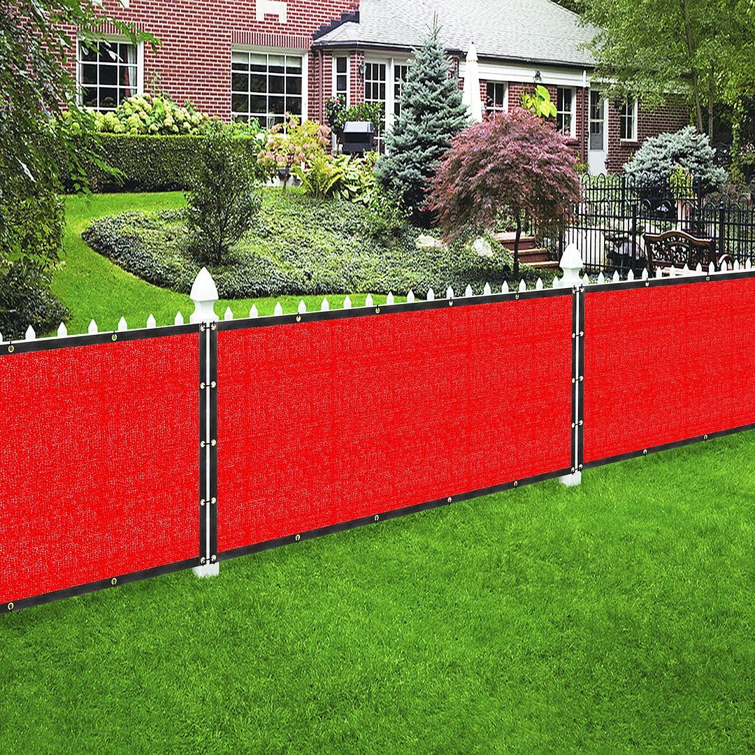 3' X 79' Red Privacy Screen Fence Cover Panel Shade Cloth Fabric For Chain Link Fence Gate Balcony Deck Patio Pool Railing Porch